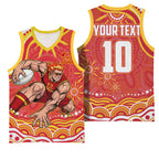 Personalized Gold Coast Suns Mascot Basketball Jersey Aboriginal Dot Art - Dreamtime Football Mascot