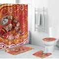 Personalized Gold Coast Suns Mascot Bathroom Set Aboriginal Dot Art - Dreamtime Football Mascot
