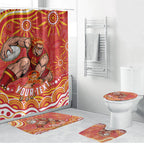 Personalized Gold Coast Suns Mascot Bathroom Set Aboriginal Dot Art - Dreamtime Football Mascot