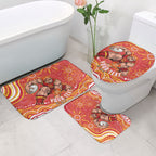 Personalized Gold Coast Suns Mascot Bathroom Set Aboriginal Dot Art - Dreamtime Football Mascot