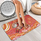Personalized Gold Coast Suns Mascot Bathroom Set Aboriginal Dot Art - Dreamtime Football Mascot