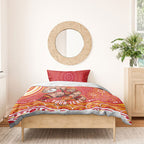 Personalized Gold Coast Suns Mascot Bedding Set Aboriginal Dot Art - Dreamtime Football Mascot
