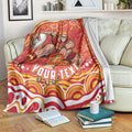 Personalized Gold Coast Suns Mascot Blanket Aboriginal Dot Art - Dreamtime Football Mascot