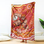 Personalized Gold Coast Suns Mascot Blanket Aboriginal Dot Art - Dreamtime Football Mascot