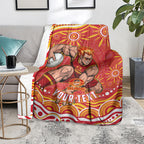 Personalized Gold Coast Suns Mascot Blanket Aboriginal Dot Art - Dreamtime Football Mascot