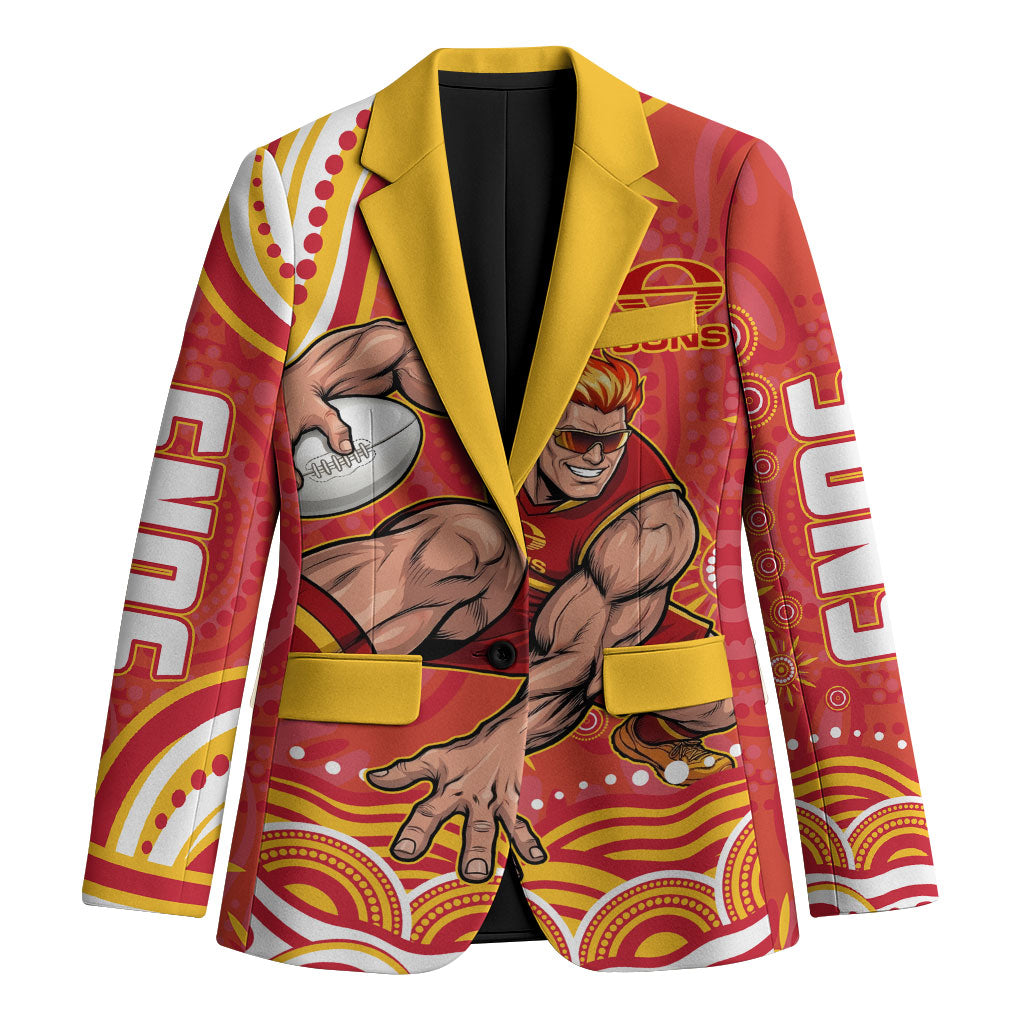 Personalized Gold Coast Suns Mascot Blazer Aboriginal Dot Art - Dreamtime Football Mascot
