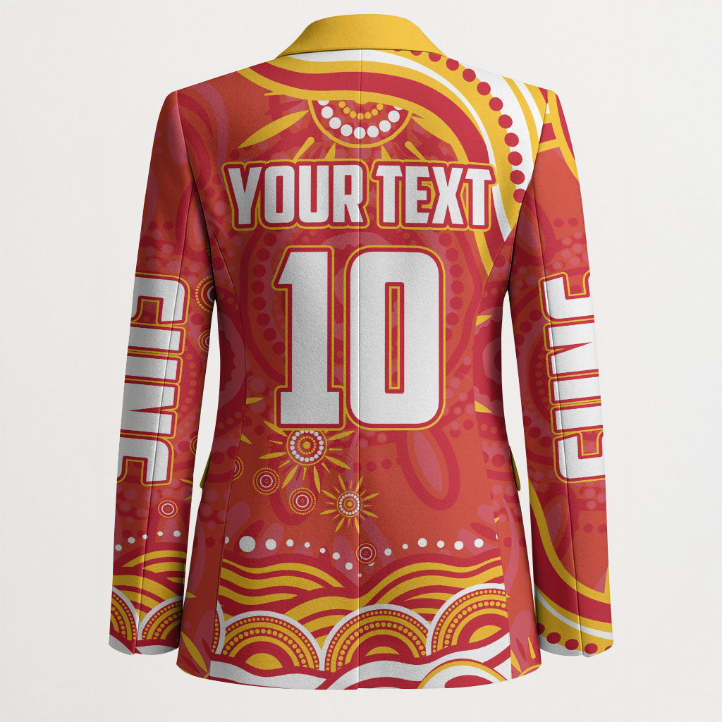 Personalized Gold Coast Suns Mascot Blazer Aboriginal Dot Art - Dreamtime Football Mascot
