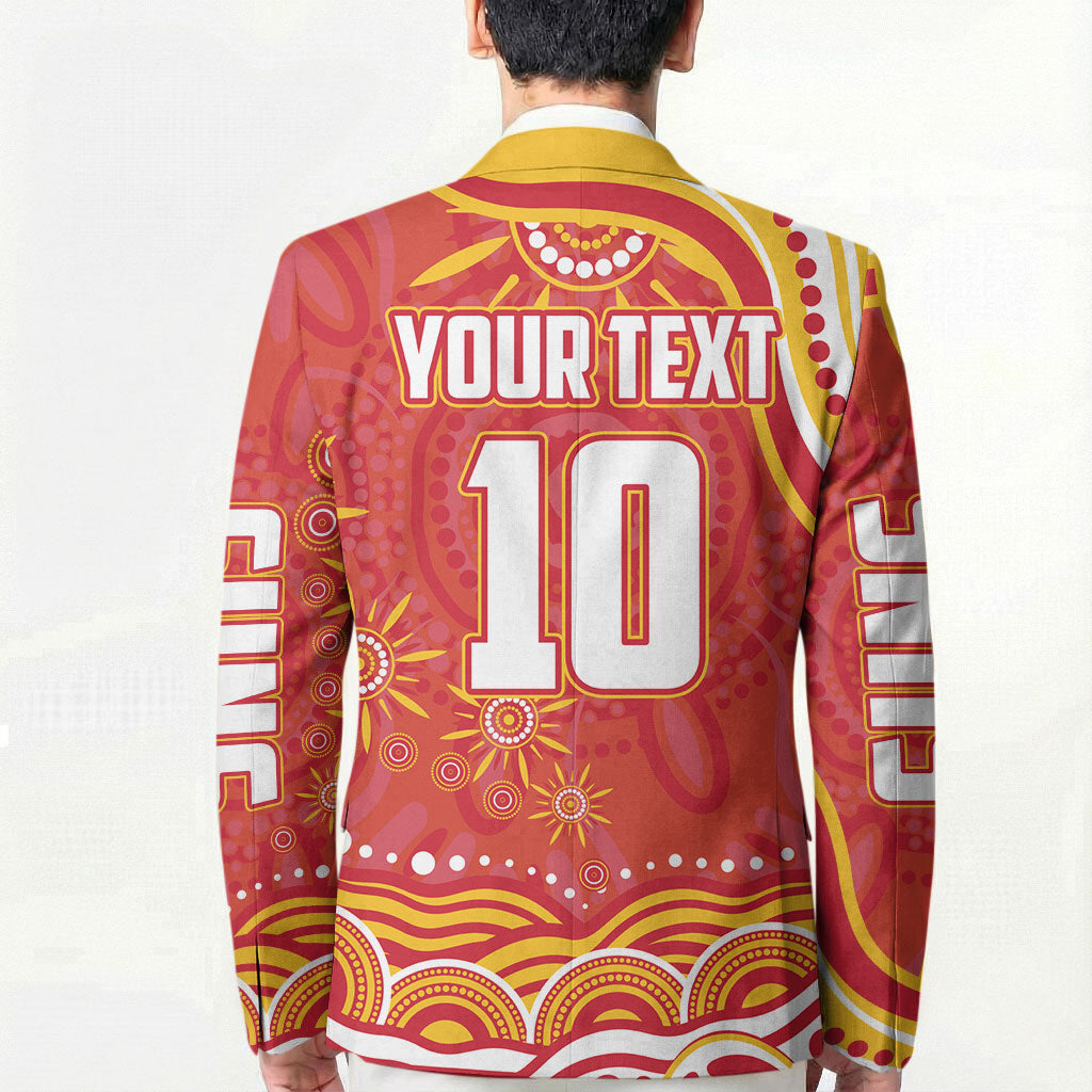 Personalized Gold Coast Suns Mascot Blazer Aboriginal Dot Art - Dreamtime Football Mascot