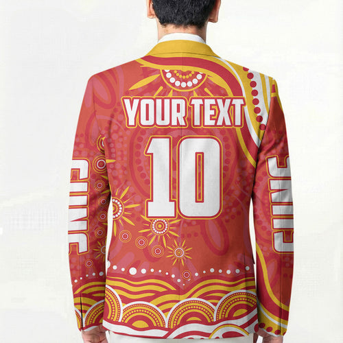 Personalized Gold Coast Suns Mascot Blazer Aboriginal Dot Art - Dreamtime Football Mascot