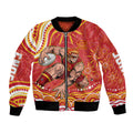 Personalized Gold Coast Suns Mascot Bomber Jacket Aboriginal Dot Art - Dreamtime Football Mascot