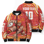 Personalized Gold Coast Suns Mascot Bomber Puffer Jacket Aboriginal Dot Art - Dreamtime Football Mascot
