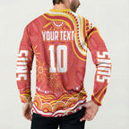Personalized Gold Coast Suns Mascot Button Sweatshirt Aboriginal Dot Art - Dreamtime Football Mascot