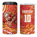Personalized Gold Coast Suns Mascot 4 in 1 Can Cooler Tumbler Aboriginal Dot Art - Dreamtime Football Mascot