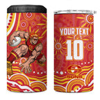 Personalized Gold Coast Suns Mascot 4 in 1 Can Cooler Tumbler Aboriginal Dot Art - Dreamtime Football Mascot