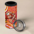 Personalized Gold Coast Suns Mascot 4 in 1 Can Cooler Tumbler Aboriginal Dot Art - Dreamtime Football Mascot