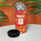 Personalized Gold Coast Suns Mascot 4 in 1 Can Cooler Tumbler Aboriginal Dot Art - Dreamtime Football Mascot