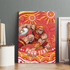 Personalized Gold Coast Suns Mascot Canvas Wall Art Aboriginal Dot Art - Dreamtime Football Mascot
