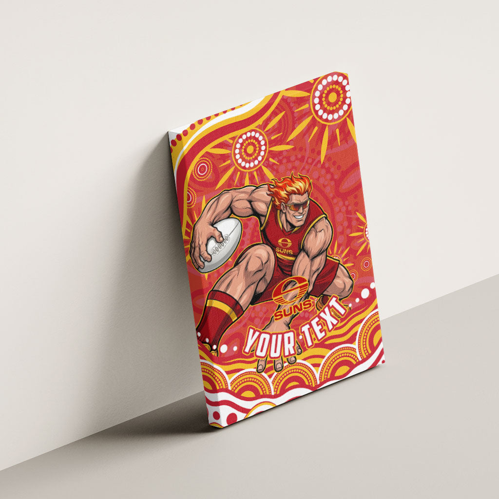 Personalized Gold Coast Suns Mascot Canvas Wall Art Aboriginal Dot Art - Dreamtime Football Mascot