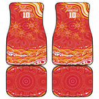 Personalized Gold Coast Suns Mascot Car Mats Aboriginal Dot Art - Dreamtime Football Mascot