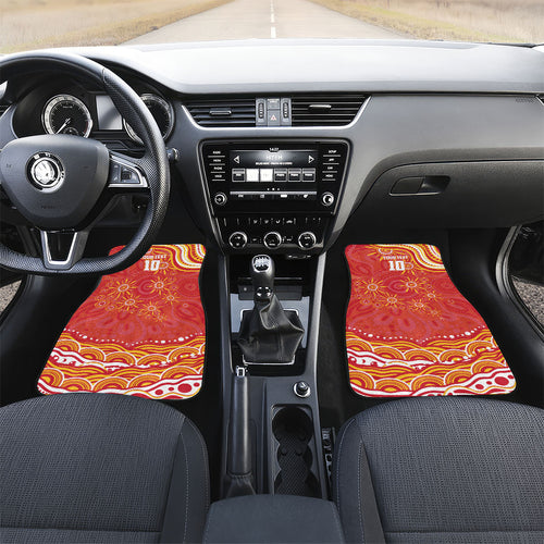 Personalized Gold Coast Suns Mascot Car Mats Aboriginal Dot Art - Dreamtime Football Mascot
