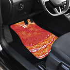 Personalized Gold Coast Suns Mascot Car Mats Aboriginal Dot Art - Dreamtime Football Mascot
