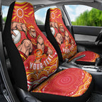 Personalized Gold Coast Suns Mascot Car Seat Cover Aboriginal Dot Art - Dreamtime Football Mascot