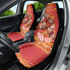 Personalized Gold Coast Suns Mascot Car Seat Cover Aboriginal Dot Art - Dreamtime Football Mascot