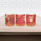 Personalized Gold Coast Suns Mascot Ceramic Mug Aboriginal Dot Art - Dreamtime Football Mascot