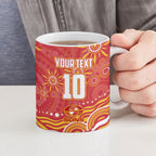 Personalized Gold Coast Suns Mascot Ceramic Mug Aboriginal Dot Art - Dreamtime Football Mascot