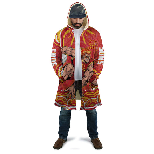Personalized Gold Coast Suns Mascot Cloak Aboriginal Dot Art - Dreamtime Football Mascot