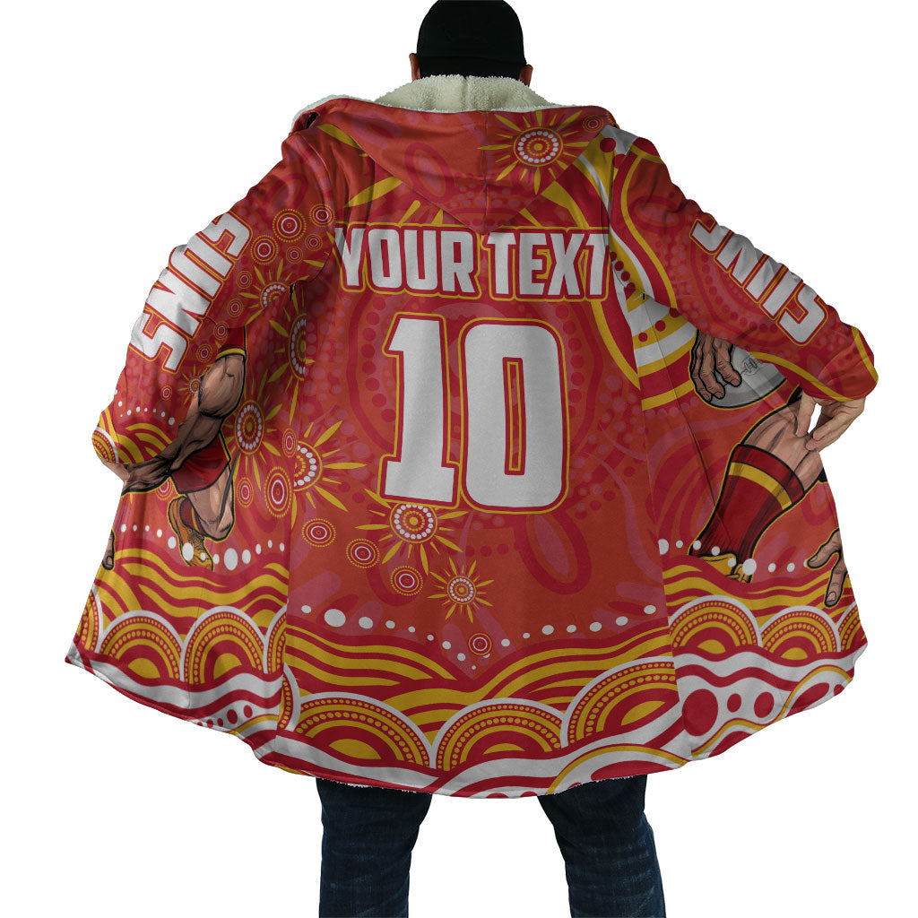 Personalized Gold Coast Suns Mascot Cloak Aboriginal Dot Art - Dreamtime Football Mascot
