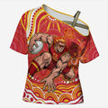 Personalized Gold Coast Suns Mascot Cross Shoulder Shirt Aboriginal Dot Art - Dreamtime Football Mascot