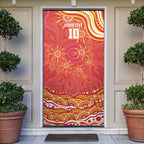 Personalized Gold Coast Suns Mascot Door Cover Aboriginal Dot Art - Dreamtime Football Mascot