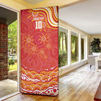 Personalized Gold Coast Suns Mascot Door Cover Aboriginal Dot Art - Dreamtime Football Mascot