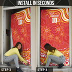 Personalized Gold Coast Suns Mascot Door Cover Aboriginal Dot Art - Dreamtime Football Mascot