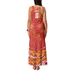 Personalized Gold Coast Suns Mascot Family Matching Tank Maxi Dress and Hawaiian Shirt Aboriginal Dot Art - Dreamtime Football Mascot