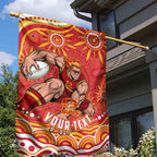 Personalized Gold Coast Suns Mascot Garden Flag Aboriginal Dot Art - Dreamtime Football Mascot