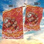 Personalized Gold Coast Suns Mascot Garden Flag Aboriginal Dot Art - Dreamtime Football Mascot