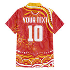 Personalized Gold Coast Suns Mascot Hawaiian Shirt Aboriginal Dot Art - Dreamtime Football Mascot