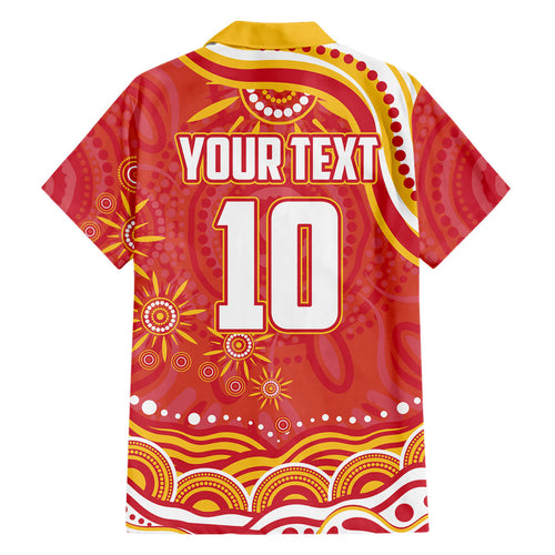 Personalized Gold Coast Suns Mascot Hawaiian Shirt Aboriginal Dot Art - Dreamtime Football Mascot