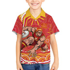 Personalized Gold Coast Suns Mascot Hawaiian Shirt Aboriginal Dot Art - Dreamtime Football Mascot