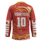 Personalized Gold Coast Suns Mascot Hockey Jersey Aboriginal Dot Art - Dreamtime Football Mascot