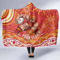 Personalized Gold Coast Suns Mascot Hooded Blanket Aboriginal Dot Art - Dreamtime Football Mascot