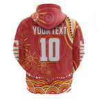 Personalized Gold Coast Suns Mascot Hoodie Aboriginal Dot Art - Dreamtime Football Mascot