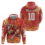 Personalized Gold Coast Suns Mascot Hoodie Aboriginal Dot Art - Dreamtime Football Mascot