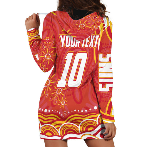 Personalized Gold Coast Suns Mascot Hoodie Dress Aboriginal Dot Art - Dreamtime Football Mascot