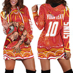 Personalized Gold Coast Suns Mascot Hoodie Dress Aboriginal Dot Art - Dreamtime Football Mascot