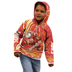 Personalized Gold Coast Suns Mascot Kid Hoodie Aboriginal Dot Art - Dreamtime Football Mascot