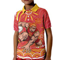 Personalized Gold Coast Suns Mascot Kid Polo Shirt Aboriginal Dot Art - Dreamtime Football Mascot
