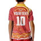 Personalized Gold Coast Suns Mascot Kid Polo Shirt Aboriginal Dot Art - Dreamtime Football Mascot